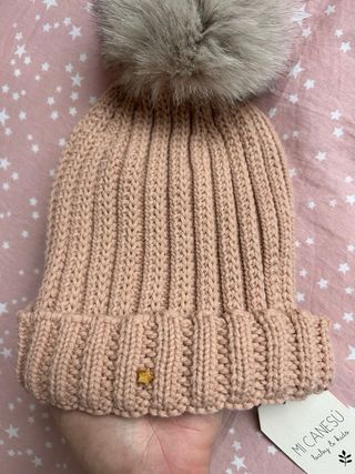 Gorro canalé Mi Canesu pompón