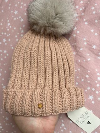 Gorro canalé Mi Canesu pompón