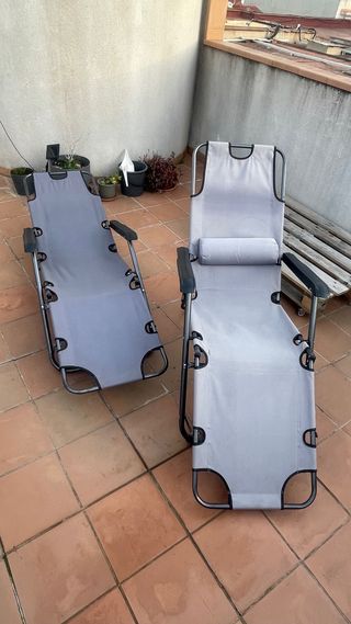 Tumbona plegable gris