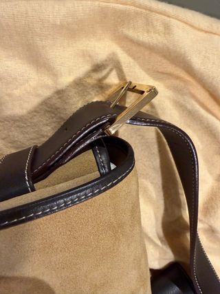 Bolso Loewe ante y piel marrón beige