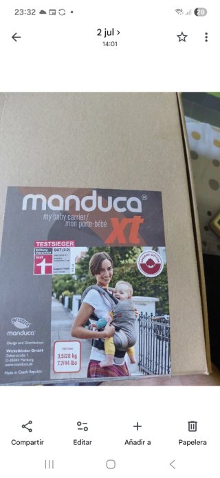 Manduca XT portabebés usado 3 veces