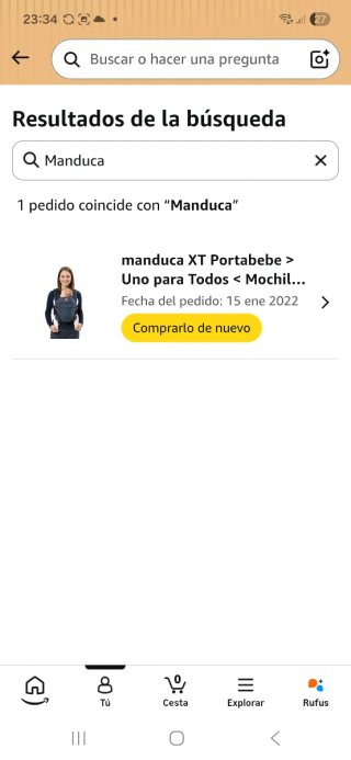 Manduca XT portabebés usado 3 veces