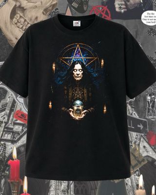 Maglietta Nera ozzy T-shirt rock stile vintage