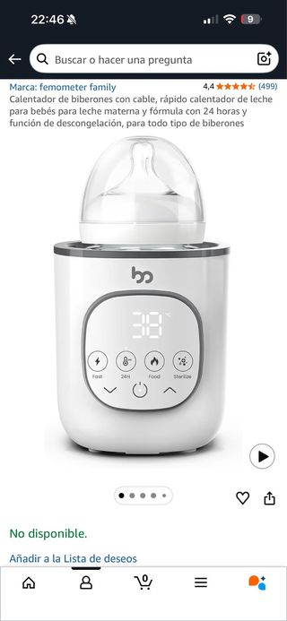 Calienta biberones eléctrico NUEVO SIN USAR