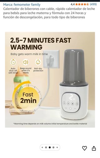 Calienta biberones eléctrico NUEVO SIN USAR