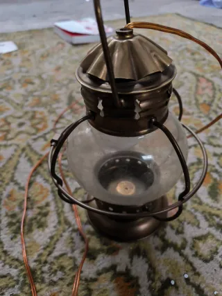 Farolillo metal antiguo vintage decoración