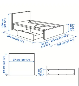 Estructura Cama Malm Blanca