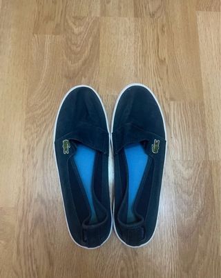 Zapatillas Lona Lacoste Negras y Azules