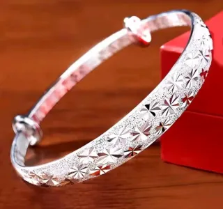 Nueva Pulsera Brazalete Plata 925 Ajustable