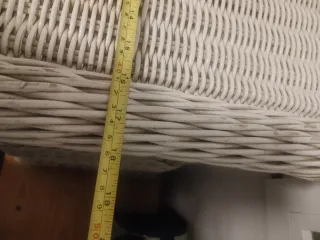 Mesa auxiliar 64/47 cm bambú y mimbre