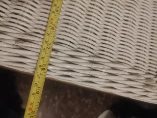 Mesa auxiliar 64/47 cm bambú y mimbre