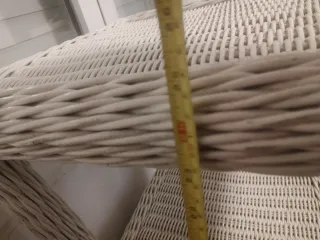 Mesa auxiliar 64/47 cm bambú y mimbre