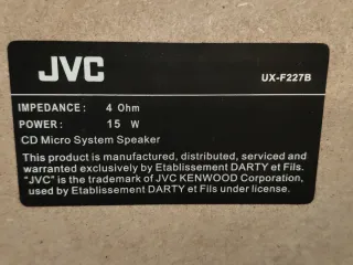 2 Altavoces JVC Negros 15 w