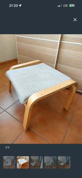 Sillón butaca Ikea POANG madera + reposapies