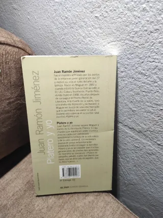 Libro Platero y yo de Juan Ramón Jiménez.