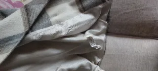 Trenka cuadros Zara beige y gris