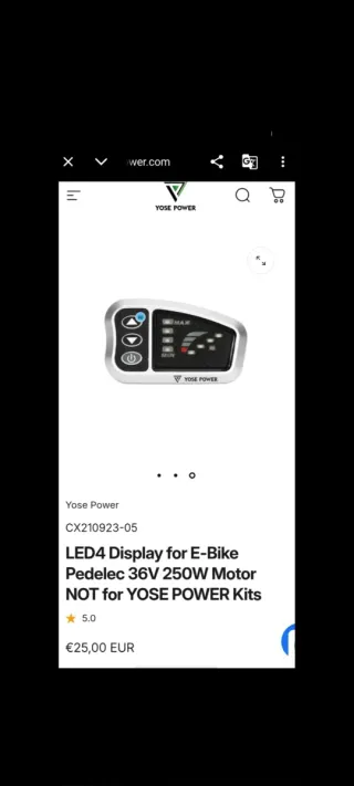 Pantalla [LED4] para Bicicleta Electrica Manillar