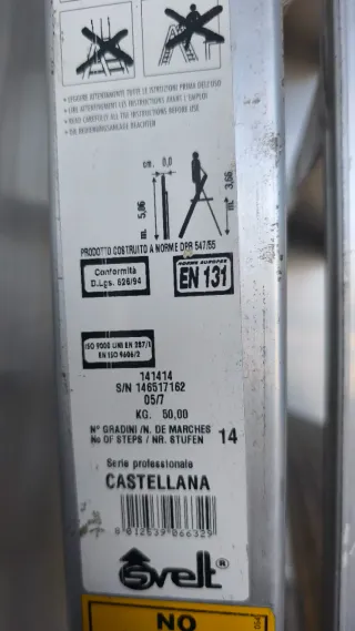 Escalera de aluminio, 3'66 m de altura