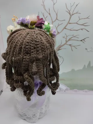 Muñeca Amigurumi Comunión Flores