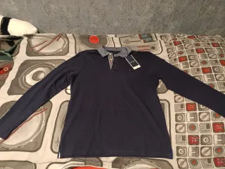 Polo Jack & Jones manga larga azul Talla M