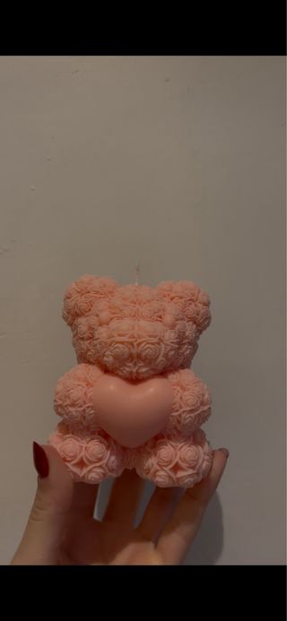 Candela Orsetto Rosa con Cuore