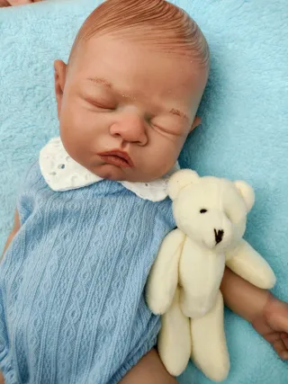 Bebe Reborn Silicona NIÑO 46 cm pintado a mano