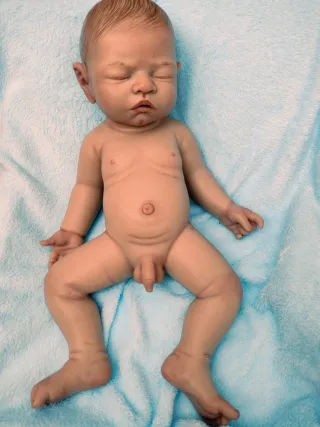 Bebe Reborn Silicona NIÑO 46 cm pintado a mano