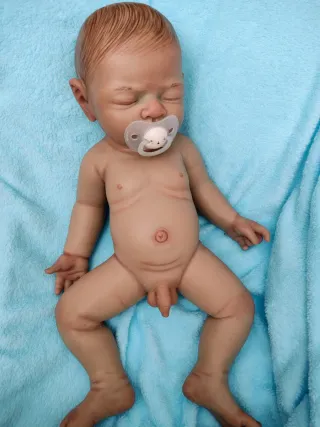 Bebe Reborn Silicona NIÑO 46 cm pintado a mano