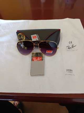 Ray-Ban Aviator 3025 Gafas de Sol Doradas Moradas