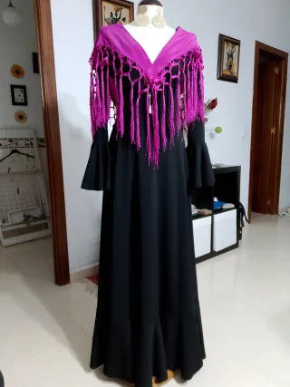 Traje Flamenca Lycra Manga Larga Volante