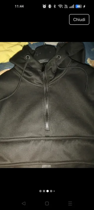 Felpa ICON3 nera con cappuccio