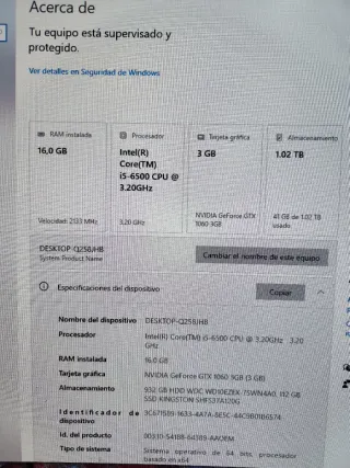 PC Gamer i5 6500 16GB GTX 1060 3GB