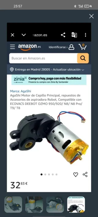 Motor Cepillo Repuesto AgaShi Aspiradora