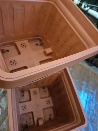 Set 3 Vasi Quadrati da Esterno Marrone