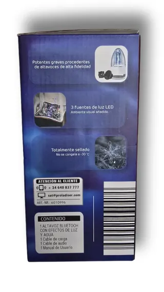 Altavoz QUIGG Bluetooth Luz y Agua