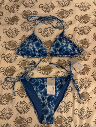 Bikini Tie-Dye Azul y Blanco Talla S
