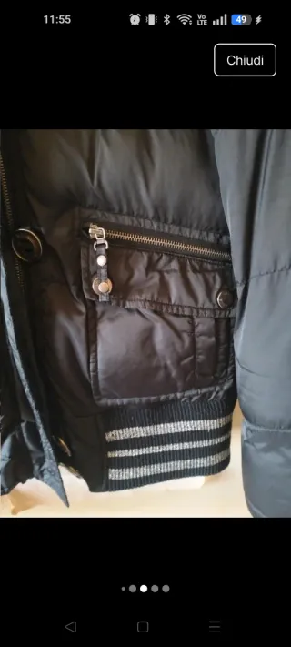 Piumino donna nero taglia XL ma vestibilità L