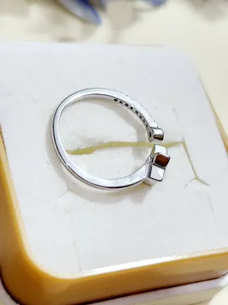 Anillo Plata Estrella Cristal Azul Ajustable