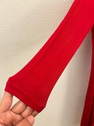 Vestido Mango Rojo Drapeado Talla S