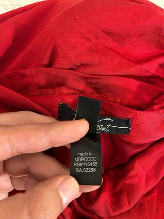 Vestido Mango Rojo Drapeado Talla S