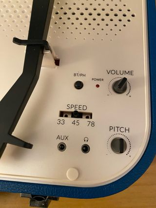 Tocadiscos Portátil Crosley Azul y Beige