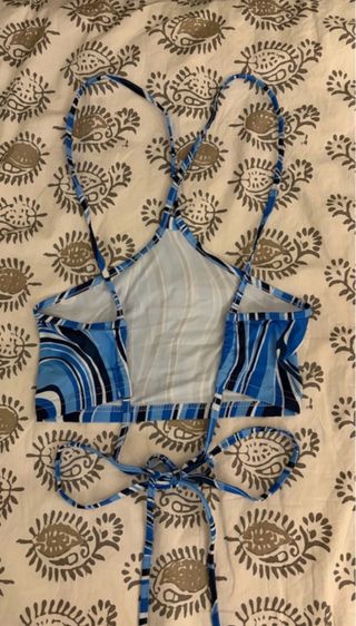 Top halter estampado azul Shein XS
