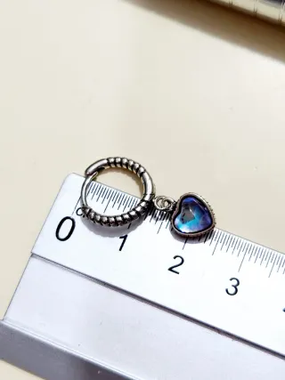 Pendientes Aros Plata Corazón Cristal Multicolor