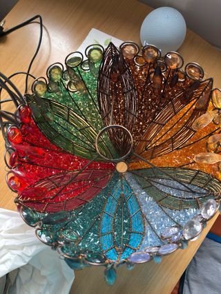 Lámpara de mesa cristal y metal