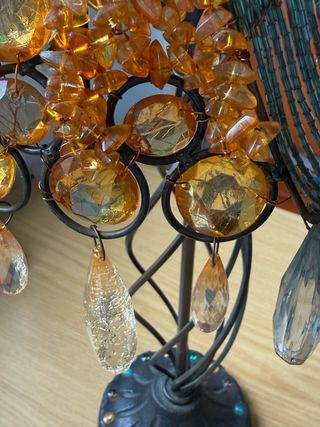 Lámpara de mesa cristal y metal