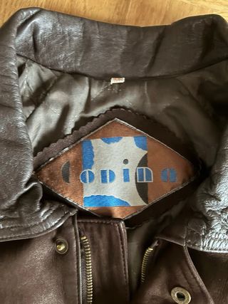 Chaquetón de piel marrón para hombre