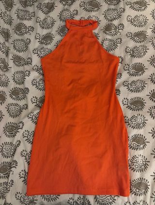 Vestido naranja halter