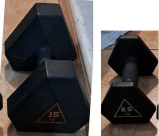 PESAS 1 MANCUERNA DE 15KG y 1 MANCUERNA DE 2.5KG