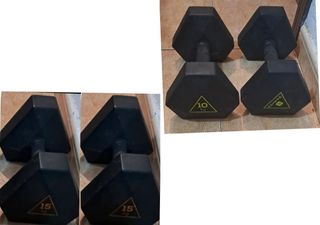 PESAS 2 MANCUERNA DE 10KG Y 2 MANCUERNAS DE 15KG