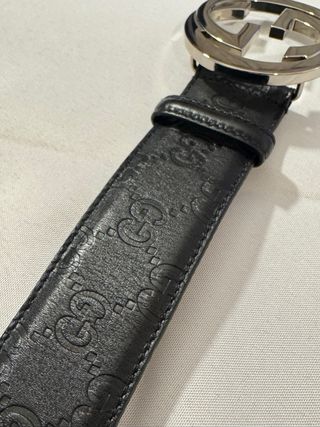Cinturón Gucci InterlockingGG Negro - sin etiqueta